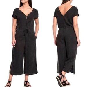 Anthropologie Cloth & Stone Linen Wide Leg Cropped Jumpsuit XS
